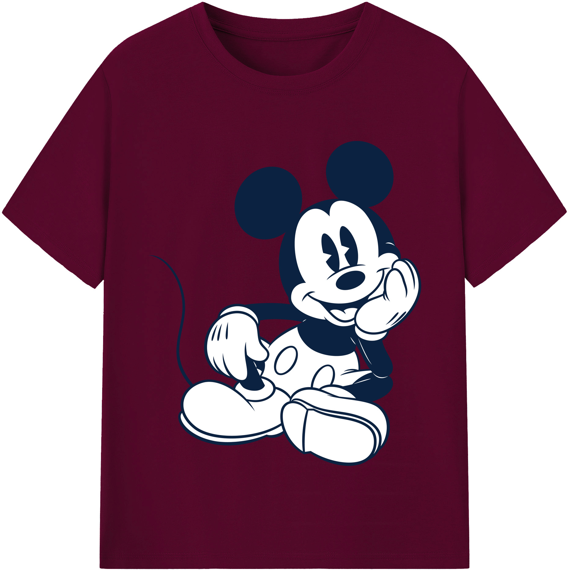 （画像用） ミッキーマウス Mickey Mouse レディースカジュアルプリントTシャツ（綿100％）